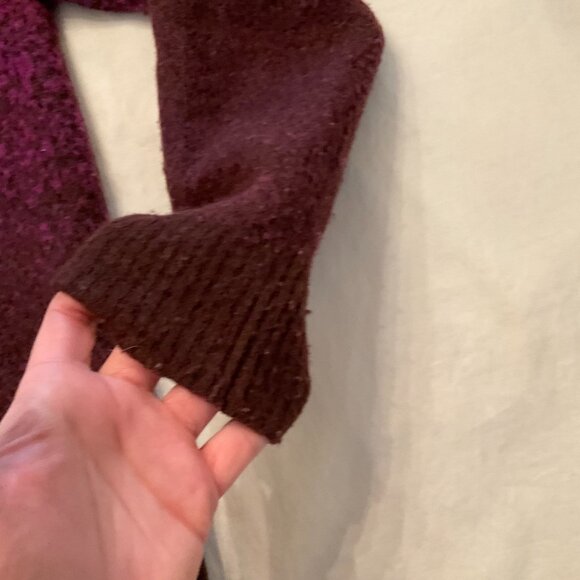 Athleta Womens Medium Sweater Crewneck Wool Purple Jacquard Ombre - Picture 8 of 16